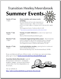 Heeley/Meersbrook Summer events Flyer